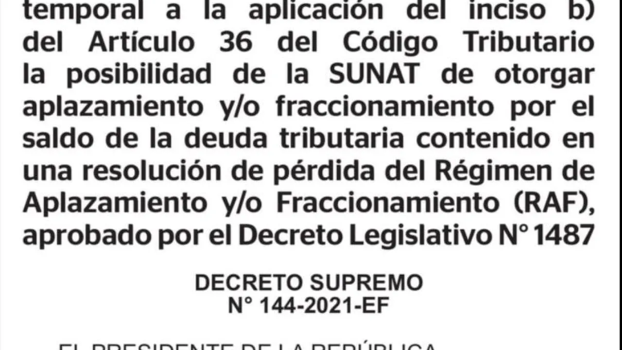 SUNAT: Si perdiste tu RAF ahora puedes acogerte a un fraccionamiento
