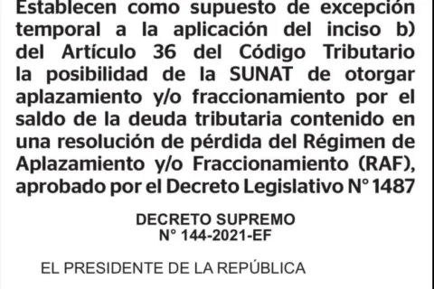 SUNAT: Si perdiste tu RAF ahora puedes acogerte a un fraccionamiento