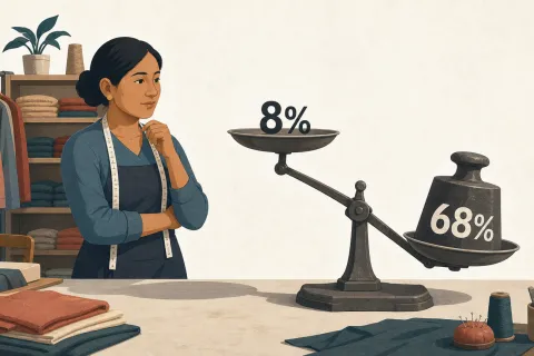 Ilustración conceptual sobre el balance del primer semestre 2026 para las mypes peruanas: ventas al alza y crédito caro.