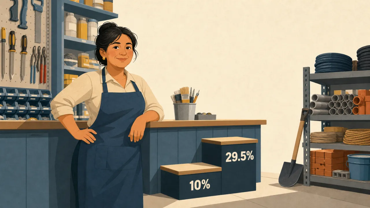 Ilustración conceptual sobre las tasas del Régimen MYPE Tributario y sus dos tramos de utilidad.