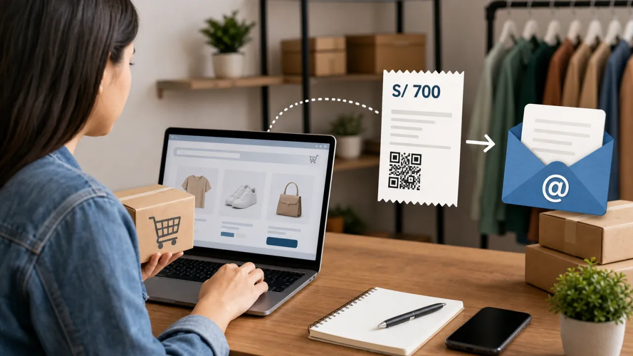 Ilustración sobre la obligación de emitir boleta electrónica en las ventas por internet y el momento en que empieza a regir.