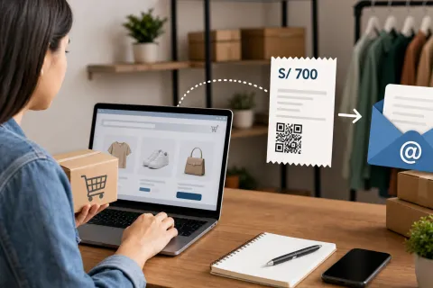 Ilustración sobre la obligación de emitir boleta electrónica en las ventas por internet y el momento en que empieza a regir.