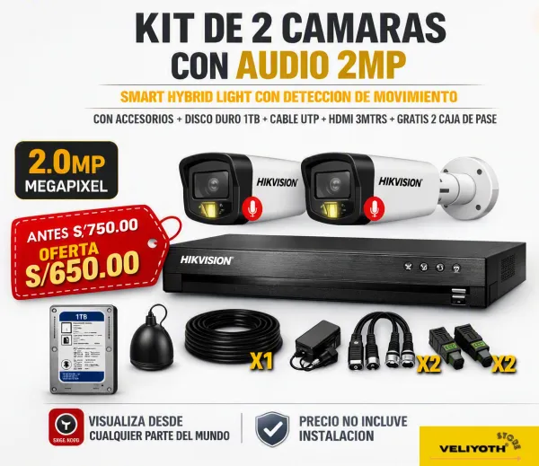 Kit 2 Camaras de Seguridad