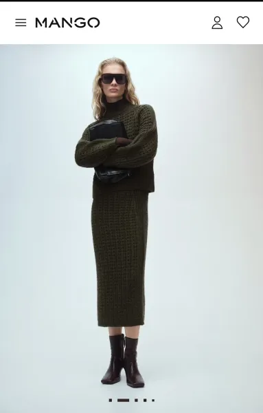 Falda MNG tejida M-L verde oscuro