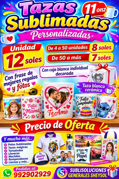 Tazas sublimadas 11onz