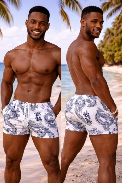 Short dragones blanco