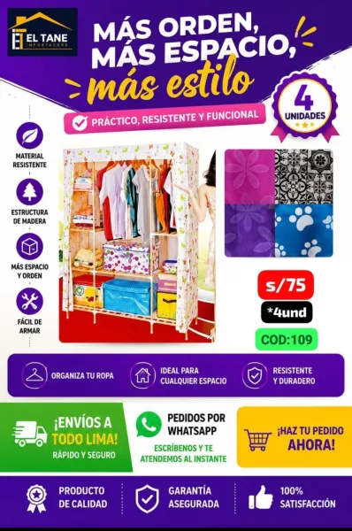 ropero de madera con diseño 