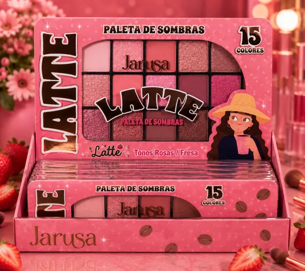 Paleta de Sombras "Latte" (Tonos Rosas) - Jarusa
