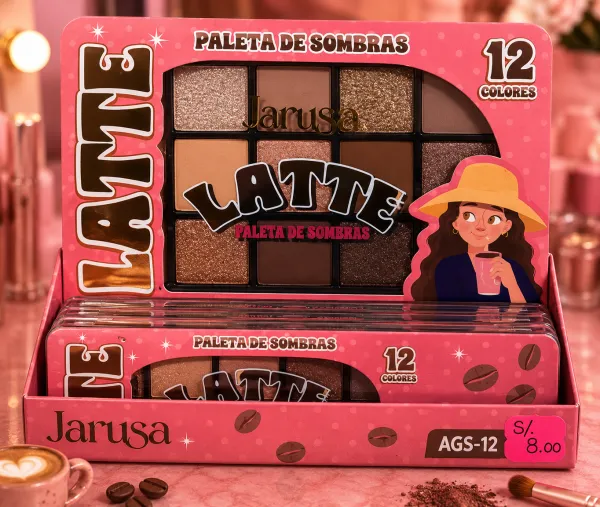 Paleta de Sombras "Latte" (Tonos Marrones) - Jarusa