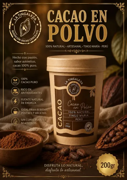 Chocolate en polvo 100% cacao