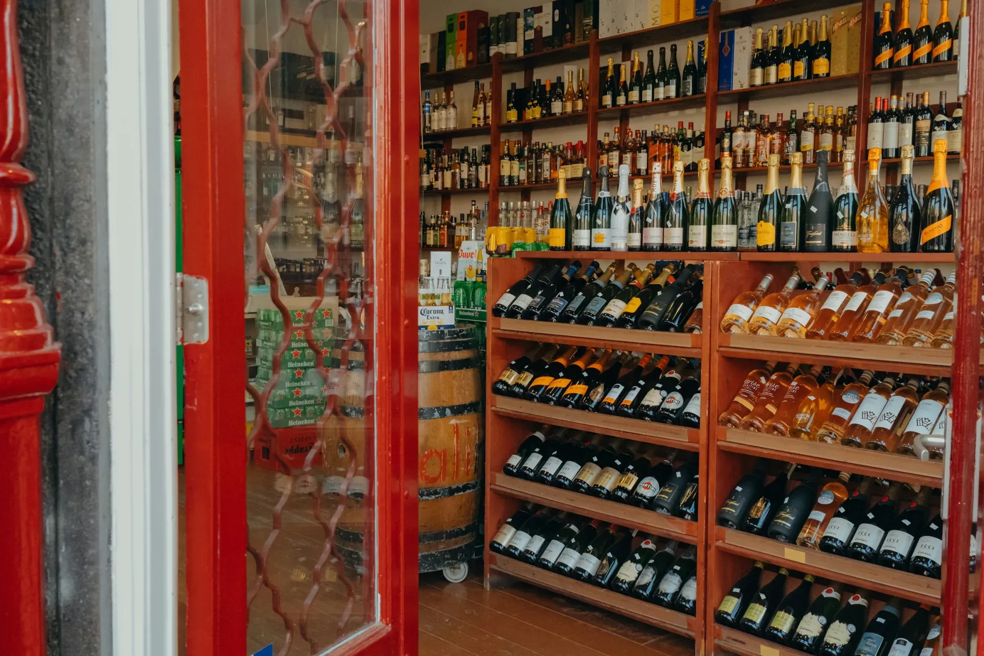 a store filled with lots of bottles of wine