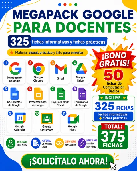Mega Pack de google para docentes - Fichas