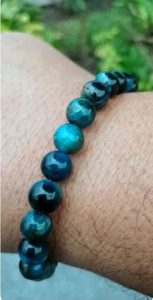 Pulsera en piedra ópalo andino azul 8mm