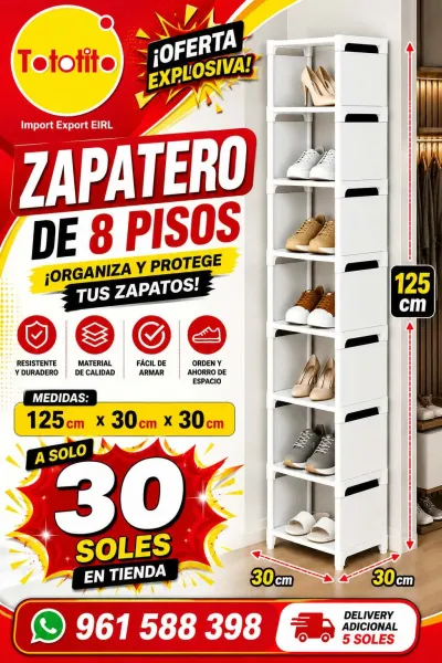 Zapatero de 8 pisos