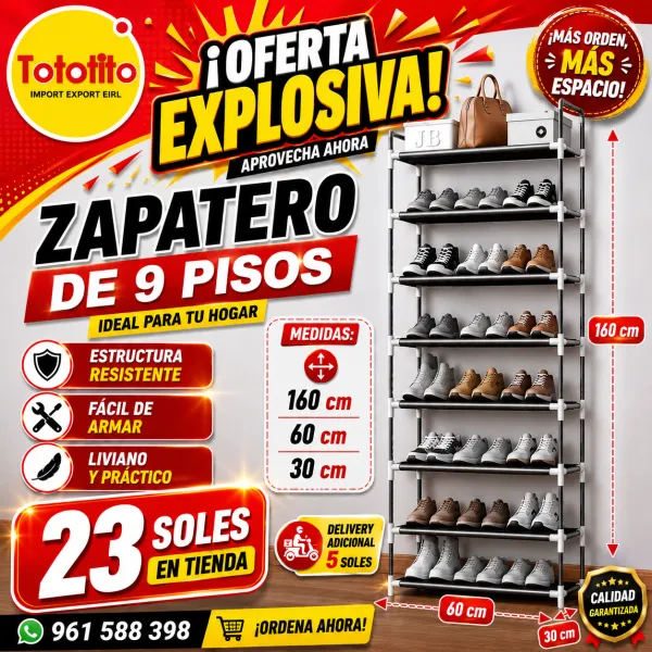 Zapatero de 9 pisos