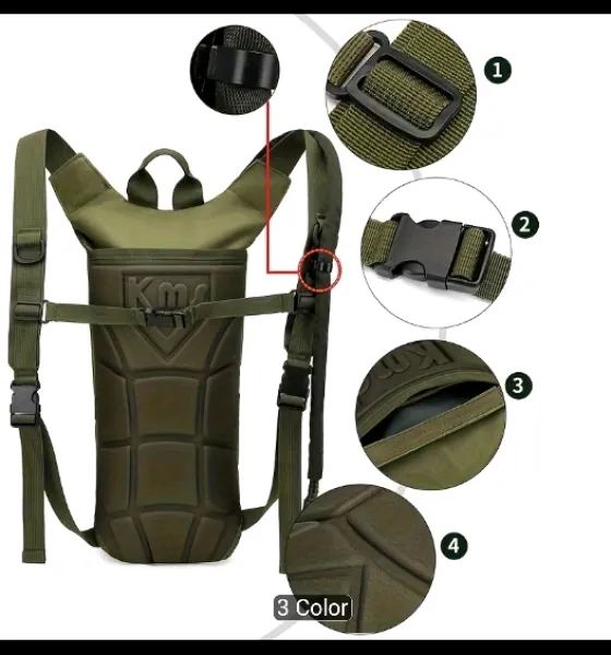 Mochila de hidratación ,hidro táctica con Bosa de agy de 3L
