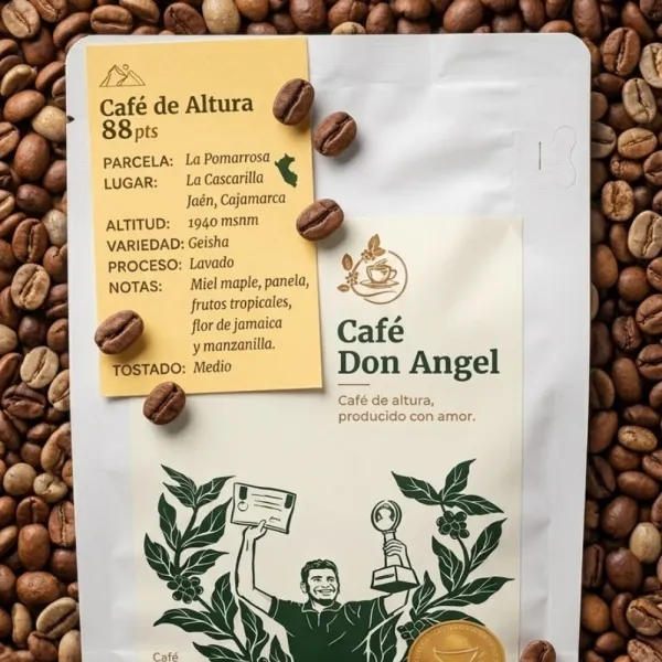 Café Don Angel 250gr Geisha puntaje 88 especialidad en grano