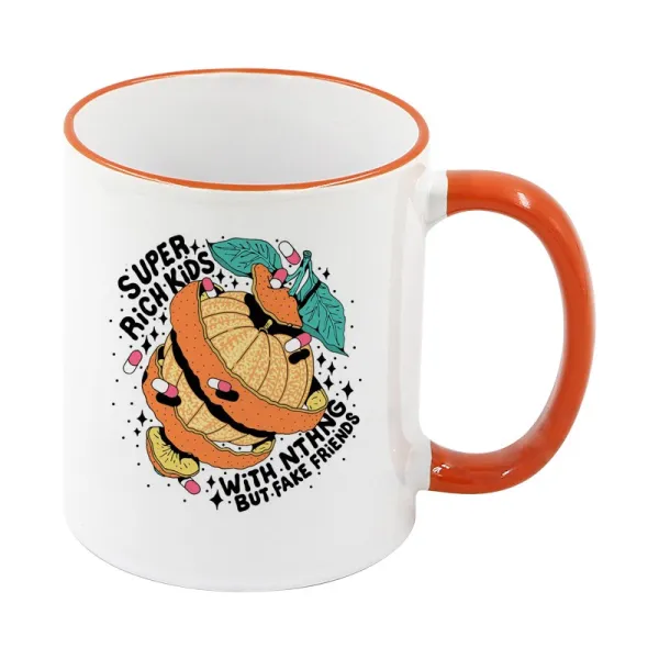 Taza 11 oz color filo y asa
