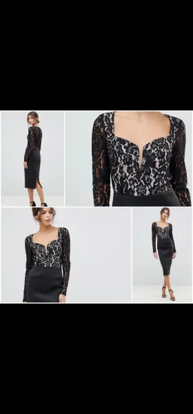 Dress casual elegante M- L sastre formal asos.com stretch de S/290