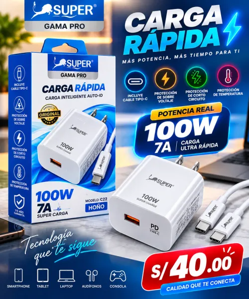 CARGA RAPIDA Super  100W - 7A