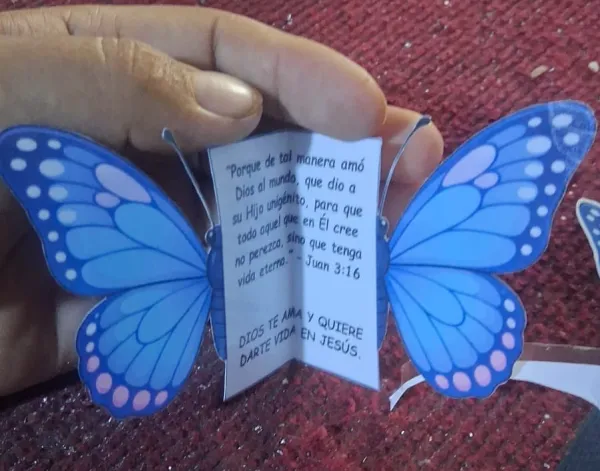 mariposa con mensaje grande