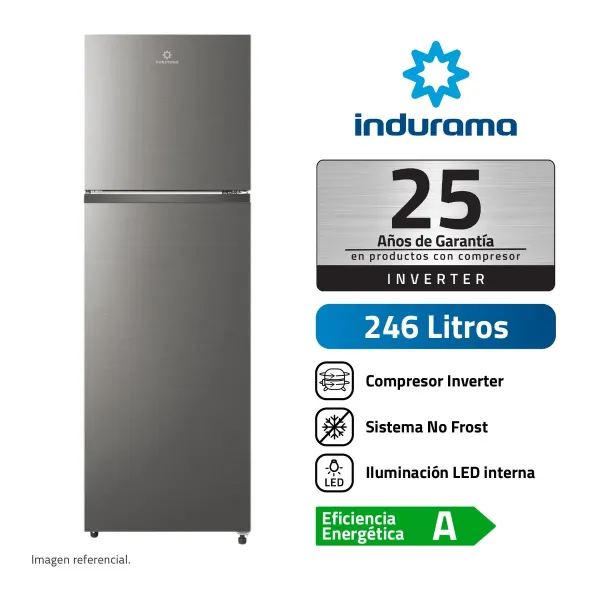 Refrigeradora Croma Top Mount 246L RI-389I Indurama.